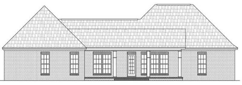 Home Plan Rear Elevation of this 3-Bedroom,1900 Sq Ft Plan -141-1072