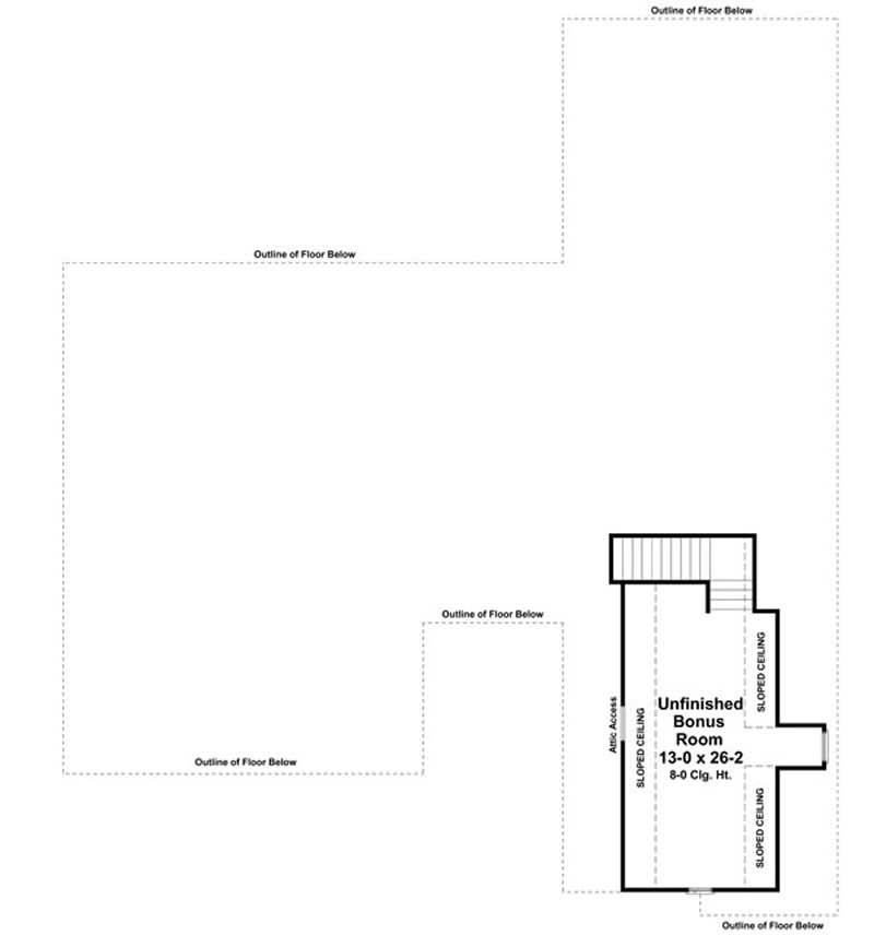 Floor Plan Bonus Room of Country Plan #141-1073