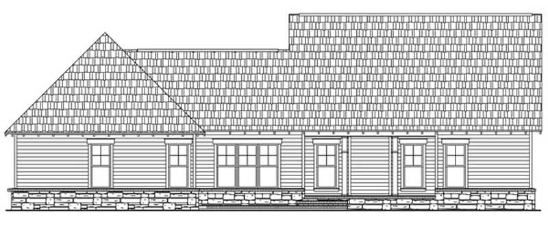 Home Plan Rear Elevation of this 3-Bedroom,2067 Sq Ft Plan -141-1075