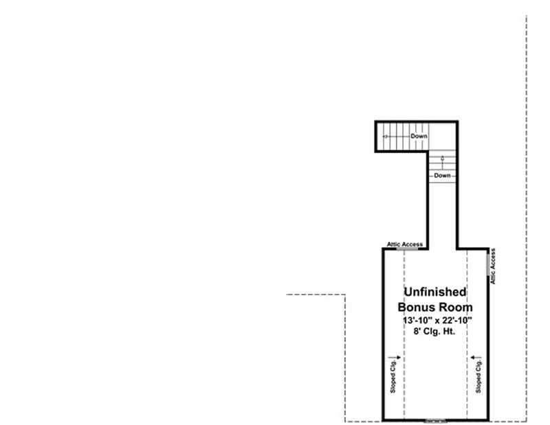 Floor Plan Second Story of Craftsman Plan #141-1075