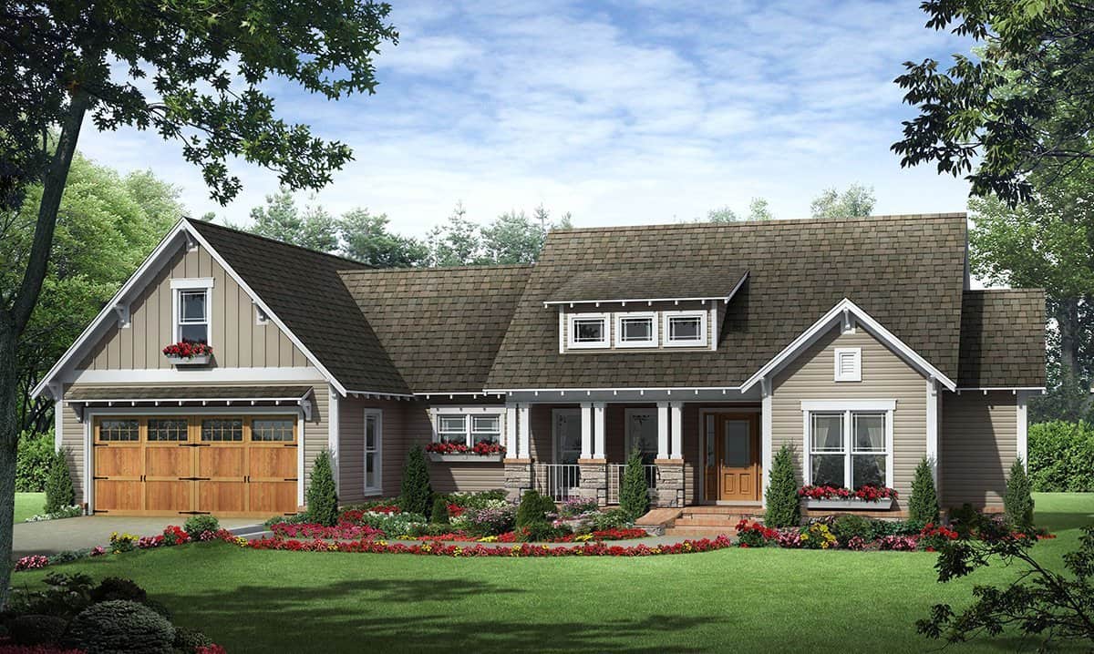 Country Craftsman Home #141-1077 Main Elevation