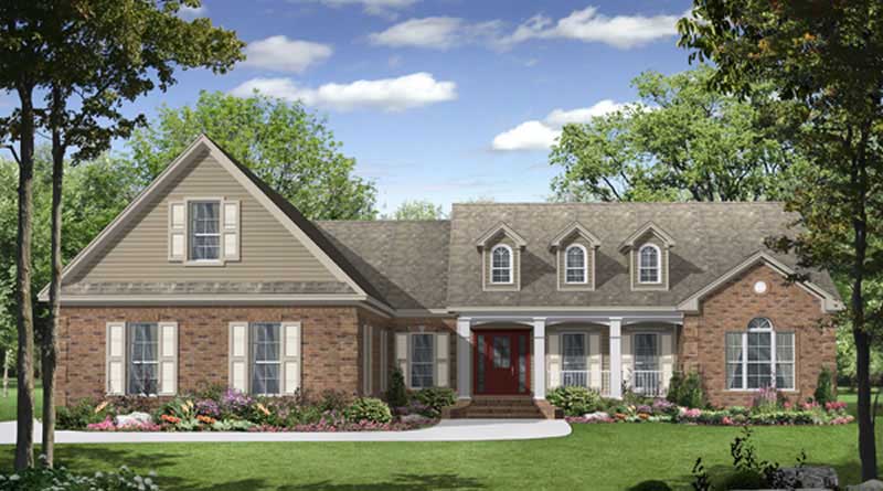Front elevation of Country home (ThePlanCollection: House Plan #141-1080)