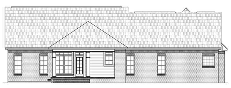 Home Plan Rear Elevation of this 3-Bedroom,2000 Sq Ft Plan -141-1080