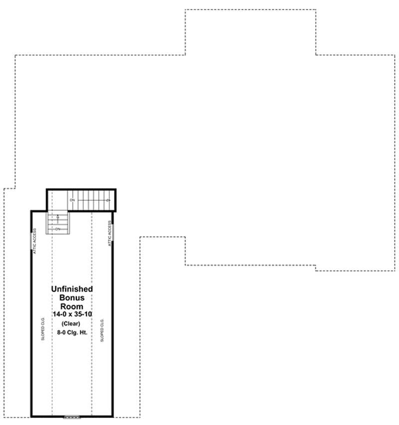 Floor Plan Second Story of Country Plan #141-1080
