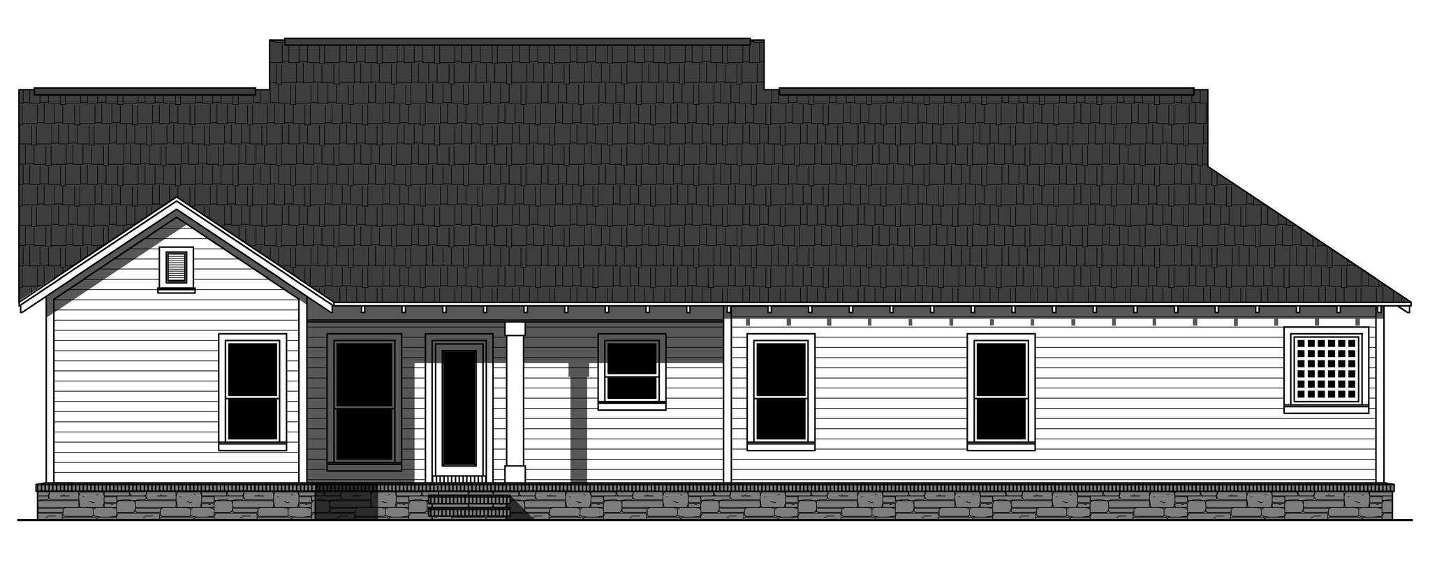 Home Plan Rear Elevation of this 3-Bedroom,1604 Sq Ft Plan -141-1081