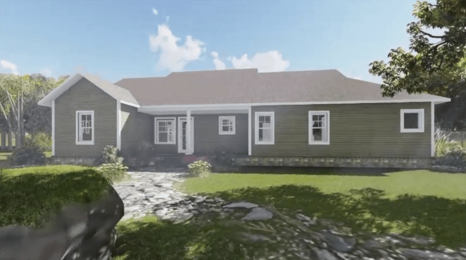 Home Plan Rear Elevation of this 3-Bedroom,1604 Sq Ft Plan -141-1081