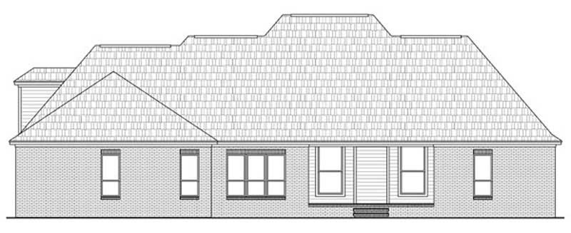Home Plan Rear Elevation of this 4-Bedroom,2750 Sq Ft Plan -141-1082