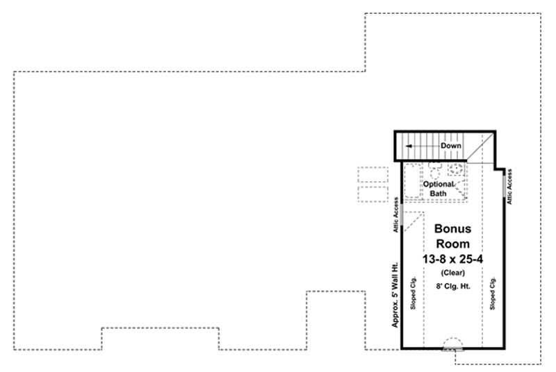 Floor Plan Second Story of Country Plan #141-1085