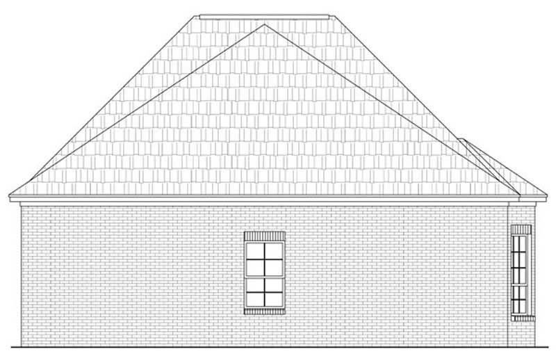 Home Plan Rear Elevation of this 3-Bedroom,1733 Sq Ft Plan -141-1087