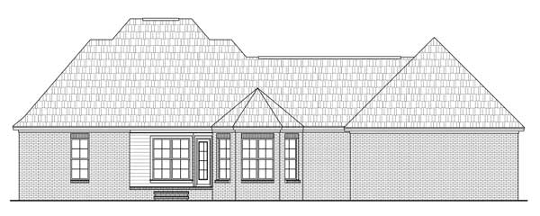 Home Plan Rear Elevation of this 3-Bedroom,1624 Sq Ft Plan -141-1090