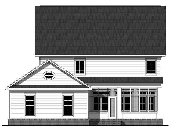 Home Plan Rear Elevation of this 4-Bedroom,2570 Sq Ft Plan -141-1093