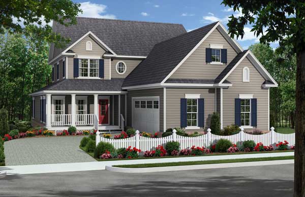 Front elevation of Country home (ThePlanCollection: House Plan #141-1094)