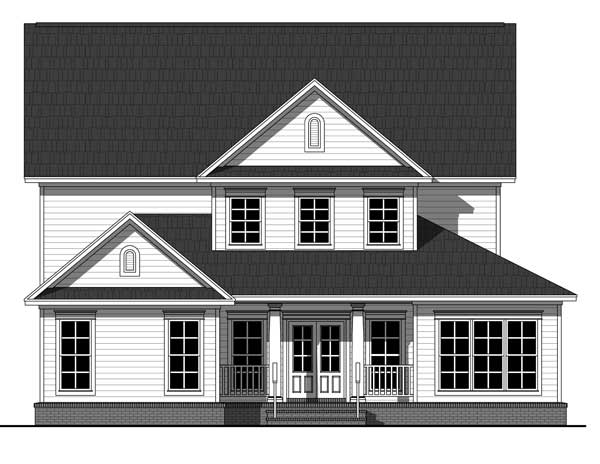 Home Plan Rear Elevation of this 4-Bedroom,2510 Sq Ft Plan -141-1094