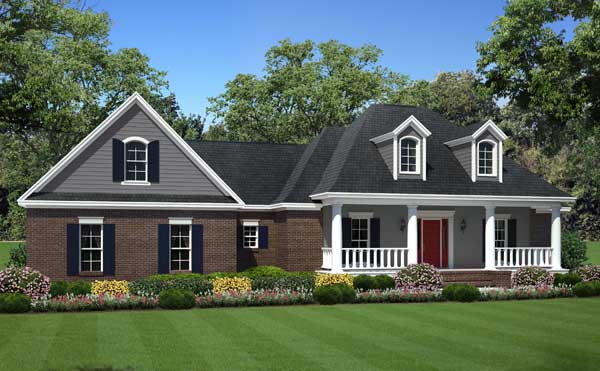 This is a computer rendering of these French Country Homeplans.