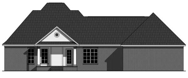 Home Plan Rear Elevation of this 3-Bedroom,1804 Sq Ft Plan -141-1095