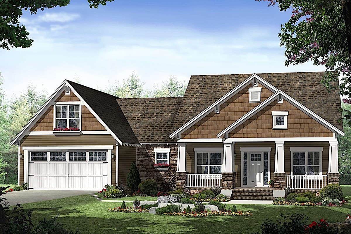 Craftsman style home (ThePlanCollection: Plan #141-1096)