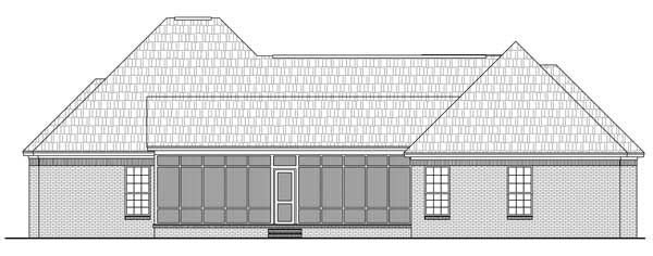 Home Plan Rear Elevation of this 4-Bedroom,2500 Sq Ft Plan -141-1097