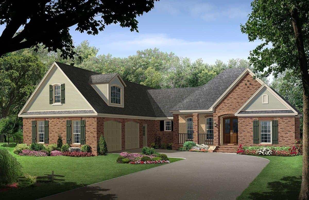 Front elevation of Country home (ThePlanCollection: House Plan #141-1097)