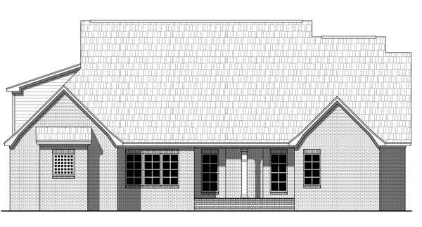 Home Plan Rear Elevation of this 4-Bedroom,2203 Sq Ft Plan -141-1098