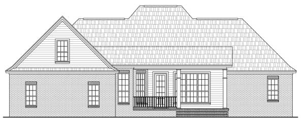Home Plan Rear Elevation of this 4-Bedroom,2218 Sq Ft Plan -141-1102