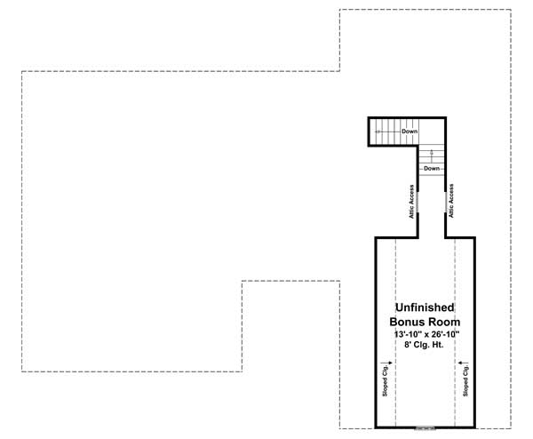 Floor Plan Bonus Room of Country Plan #141-1103