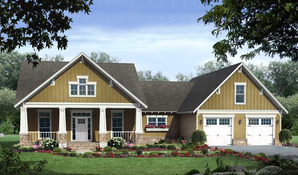 Front View of this 3-Bedroom, 2108 Sq Ft Plan - 141-1103