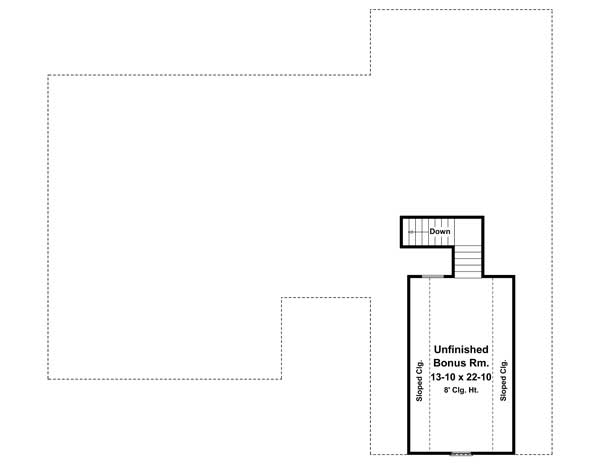 Floor Plan Bonus Room of Acadian Plan #141-1104
