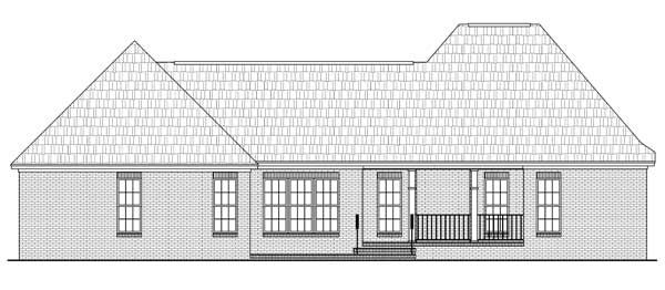 Home Plan Rear Elevation of this 3-Bedroom,2060 Sq Ft Plan -141-1104
