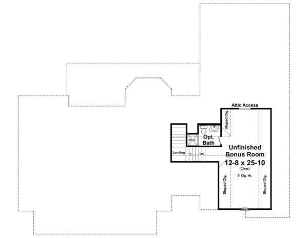 Floor Plan Bonus Room of Country Plan #141-1105