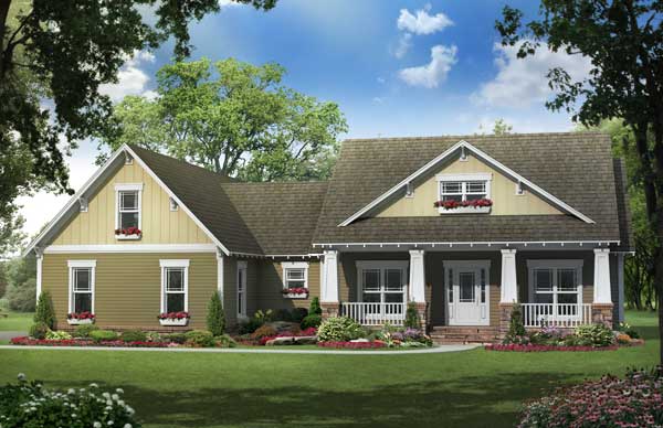 Here you have it, a computer-generated front elebation for these country House Plans.