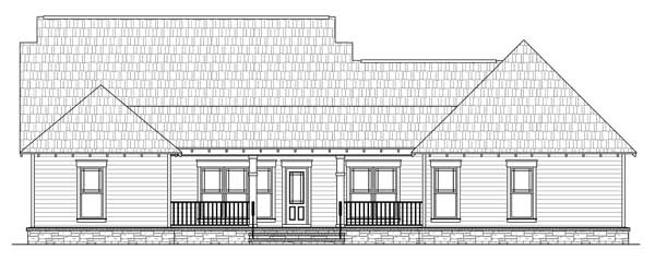 Home Plan Rear Elevation of this 4-Bedroom,2100 Sq Ft Plan -141-1110