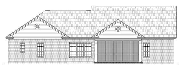 Home Plan Rear Elevation of this 3-Bedroom,1700 Sq Ft Plan -141-1111