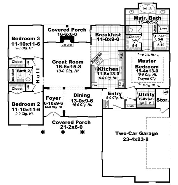 Floor Plan First Story of Cape Cod Plan #141-1112