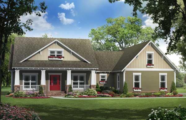 Here is a computer generated rendering of these Cottage Houseplans.