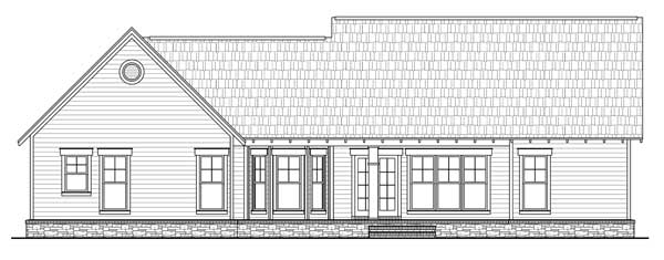 Home Plan Rear Elevation of this 3-Bedroom,1816 Sq Ft Plan -141-1115