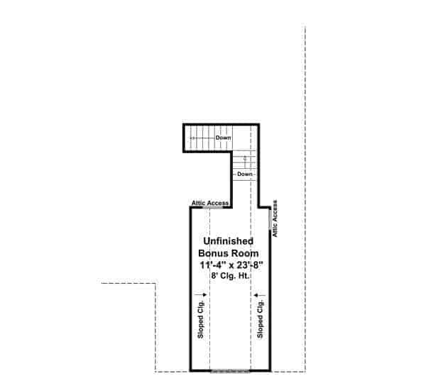 Floor Plan Bonus Room of Craftsman Plan #141-1115