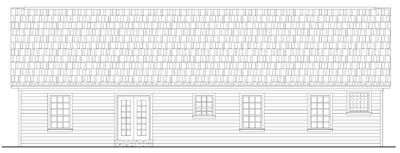 Home Plan Rear Elevation of this 3-Bedroom,1488 Sq Ft Plan -141-1118