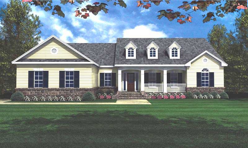 Front elevation of European home (ThePlanCollection: Plan #141-1120)