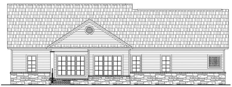 Home Plan Rear Elevation of this 3-Bedroom,2001 Sq Ft Plan -141-1120
