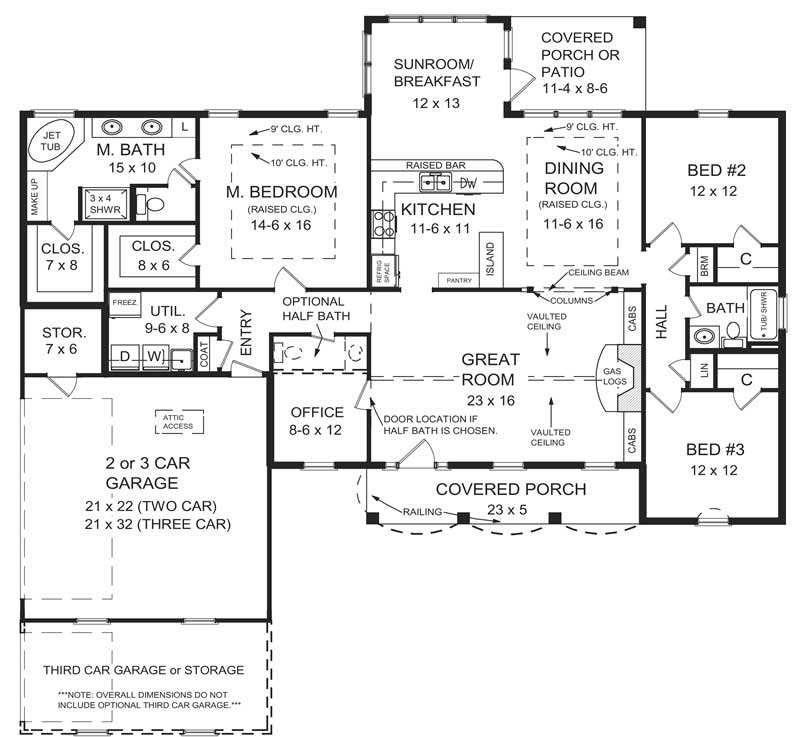 Floor Plan First Story of European Plan #141-1120