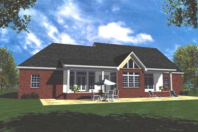 Home Plan Rear Elevation of this 3-Bedroom,2505 Sq Ft Plan -141-1122