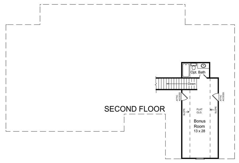 Floor Plan Second Story of Country Plan #141-1122