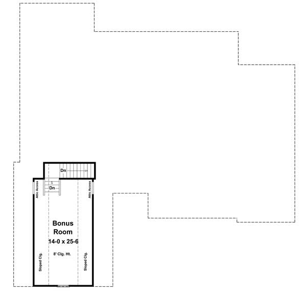 Floor Plan Bonus Room of Cape Cod Plan #141-1124