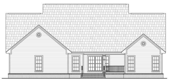 Home Plan Rear Elevation of this 4-Bedroom,2402 Sq Ft Plan -141-1125