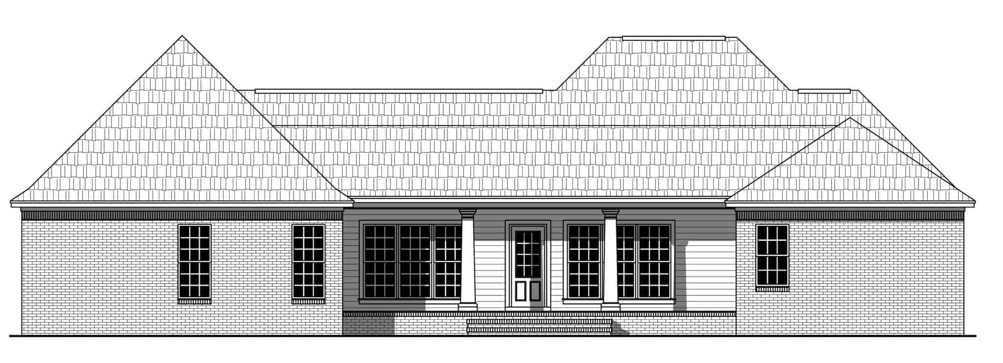 Home Plan Rear Elevation of this 4-Bedroom,2272 Sq Ft Plan -141-1127