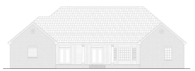 Home Plan Rear Elevation of this 4-Bedroom,2805 Sq Ft Plan -141-1130