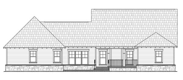 Home Plan Rear Elevation of this 4-Bedroom,2447 Sq Ft Plan -141-1132