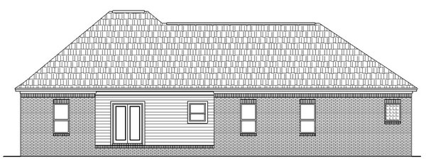 Home Plan Rear Elevation of this 3-Bedroom,1654 Sq Ft Plan -141-1134