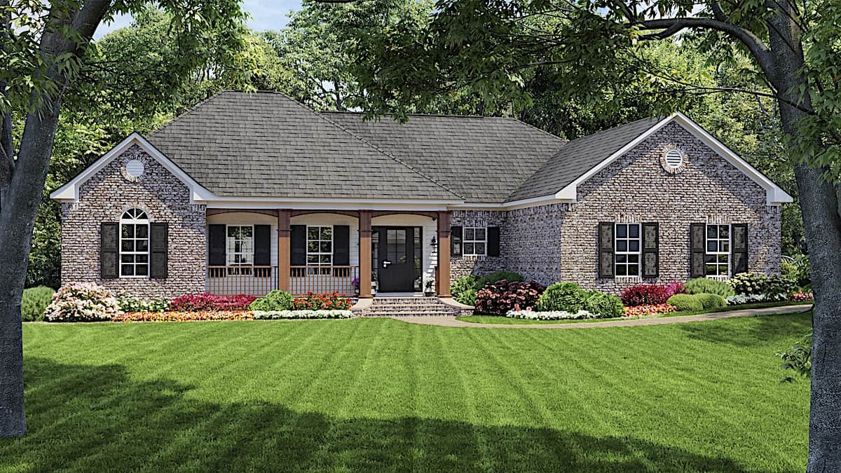 Ranch style home (ThePlanCollection: Plan #141-1134)