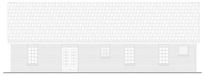 Home Plan Rear Elevation of this 3-Bedroom,1426 Sq Ft Plan -141-1136